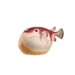 Pesce palla Rosso decorativo Cm. 24x12x13 h. - L'oca Nera