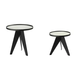 Tavolini tondi - set 2 pezzi Cm. 40x41 h. - 48x51 h. - L'oca Nera