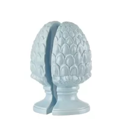 Fermalibri Pigna azzurro - set 2 pezzi Cm. 13x7,5x21 h. - L'oca Nera