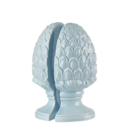 Fermalibri Pigna azzurro - set 2 pezzi Cm. 13x7,5x21 h. - L'oca Nera