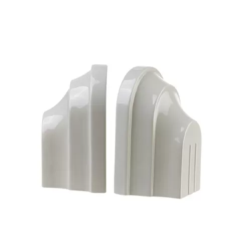 Fermalibri archi grigio - set 2 pezzi Cm. 21x12x20 h. - L'oca Nera