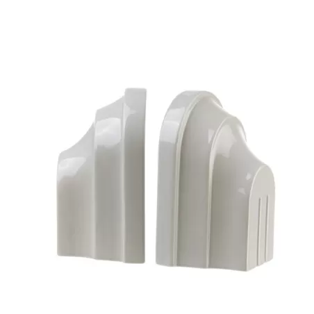 Fermalibri archi grigio - set 2 pezzi Cm. 21x12x20 h. - L'oca Nera