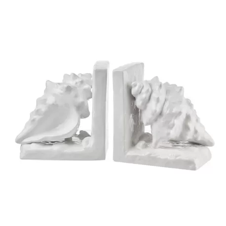 Fermalibri conchiglia - set 2 pezzi Cm. 33x10,5x16 h. - L'oca Nera