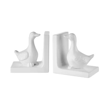 Fermalibri oca - set 2 pezzi Cm. 30X10X14,5 h. - L'oca Nera