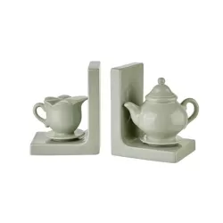 Fermalibri ora del the salvia - set 2 pezzi Cm. 28x10x16 h. - L'oca Nera