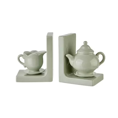 Fermalibri ora del the salvia - set 2 pezzi Cm. 28x10x16 h. - L'oca Nera