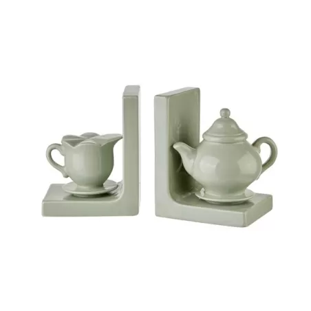 Fermalibri ora del the salvia - set 2 pezzi Cm. 28x10x16 h. - L'oca Nera