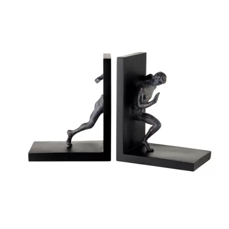 Fermalibri scultura uomo - set 2 pezzi Cm. 27x10x17 h. - L'oca Nera
