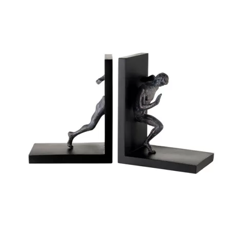 Fermalibri scultura uomo - set 2 pezzi Cm. 27x10x17 h. - L'oca Nera