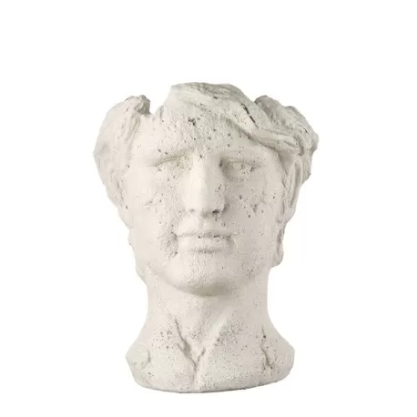 Vaso scultura testa uomo Cm. 22,5x21,5x29 h. - L'oca Nera