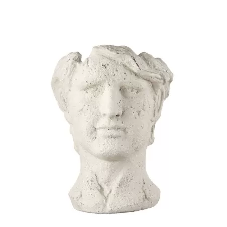 Vaso scultura testa uomo Cm. 22,5x21,5x29 h. - L'oca Nera