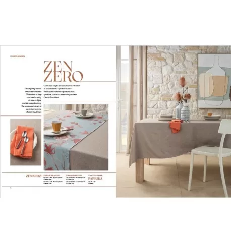 Zenzero, Tovaglia antimacchia Cm.155x155, 4 posti - L'oca Nera