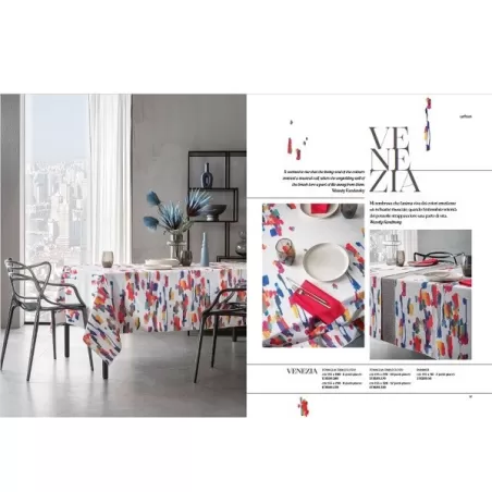 Venezia, Tovaglia antimacchia Cm.155x155, 4 posti - L'oca Nera