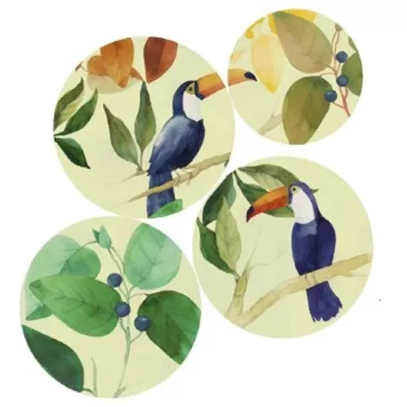 Piatti decorativi da parete Panama - set 4 pezzi - 3 pezzi Cm. 26,5 - 1 pezzi Cm. 20,5 - L'oca Nera