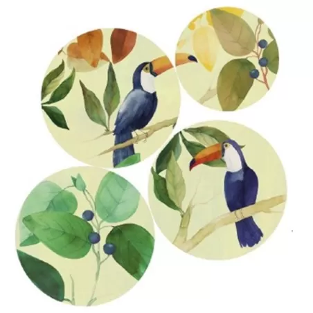 Piatti decorativi da parete Panama - set 4 pezzi - 3 pezzi Cm. 26,5 - 1 pezzi Cm. 20,5 - L'oca Nera