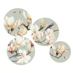 Piatti decorativi da parete Amelia - set 4 pezzi - 3 pezzi Cm. 26,5 - 1 pezzi Cm. 20,5 - L'oca Nera