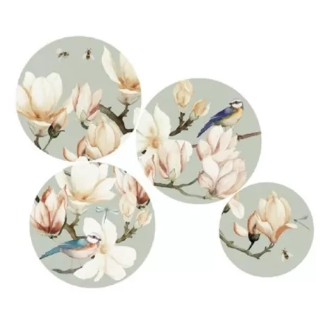 Piatti decorativi da parete Amelia - set 4 pezzi - 3 pezzi Cm. 26,5 - 1 pezzi Cm. 20,5 - L'oca Nera