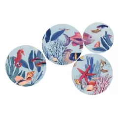 Piatti decorativi da parete Male'- set 4 pezzi Cm. 2 pezzi 26,5 - 2 pezzi Cm. 20,5 - L'oca Nera