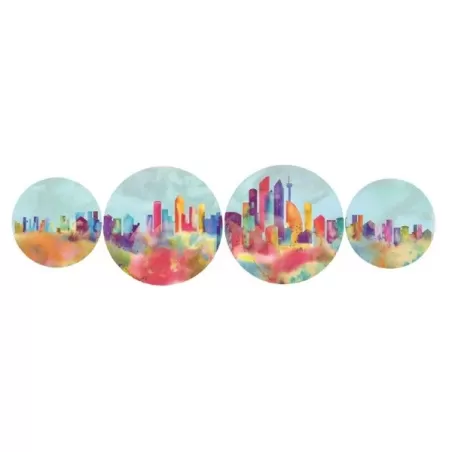 Piatti decorativi da parete Seattle - set 4 pezzi Cm. 2 pezzi 26,5 - 2 pezzi Cm. 20,5 - L'oca Nera