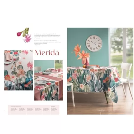 Merida, Tovaglia antimacchia Cm.155x180, 6 posti - L'oca Nera