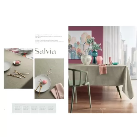 Salvia, Tovaglia antimacchia Cm.155x155, 4 posti - L'oca Nera