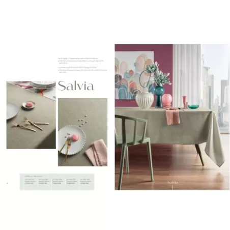 Salvia, Tovaglia antimacchia Cm.155x155, 4 posti - L'oca Nera