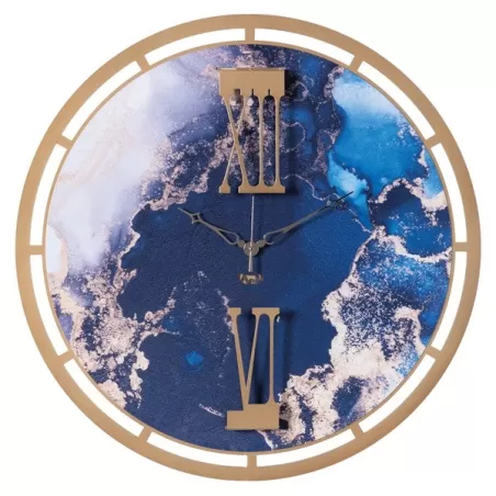 Orologio Mood, Oro Laccato Marmo Blu - Arti e Mestieri