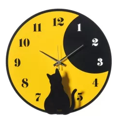 Orologio Moon Whiskers, Nero e Giallo - Arti e Mestieri