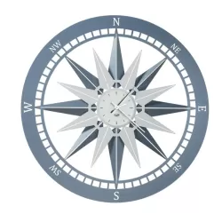 Orologio Bussola Grande, Azzurro e Bianco Marmo - Arti e Mestieri