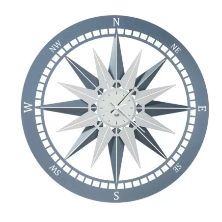 Orologio Bussola Grande, Azzurro e Bianco Marmo - Arti e Mestieri