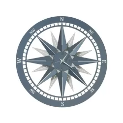 Orologio Bussola Piccolo, Bianco Marmo E Azzurro - Arti e Mestieri