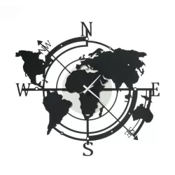 Orologio Planisfero, Avorio e Nero - Arti e Mestieri