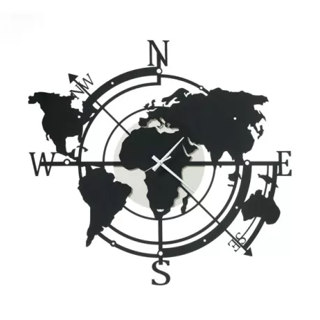 Orologio Planisfero, Avorio e Nero - Arti e Mestieri