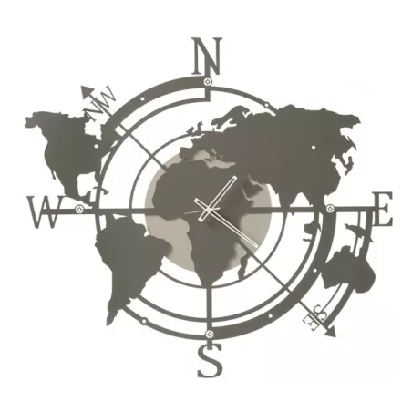 Orologio Planisfero Grande, Avorio e Fango - Arti e Mestieri