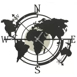 Orologio Planisfero Grande, Avorio e Nero - Arti e Mestieri