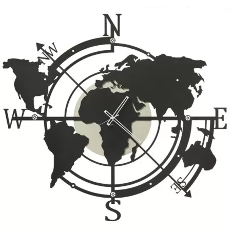 Orologio Planisfero Grande, Avorio e Nero - Arti e Mestieri