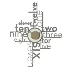 Orologio Lettering, Fango e Avorio - Arti e Mestieri