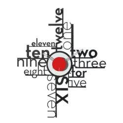 Orologio Lettering, Nero e Bianco Marmo - Arti e Mestieri