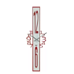 Orologio Jody, Rosso e Bianco Marmo - Arti e Mestieri