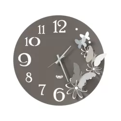 Orologio Butterflyflowers Piccolo, Fango, Alluminio, Avorio e Bianco Marmo - Arti e Mestieri