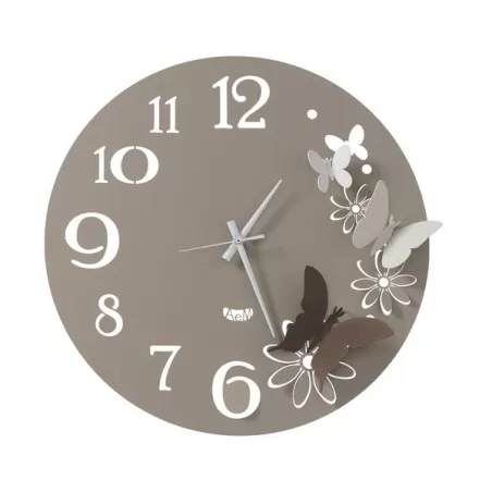 Orologio Butterflyflowers Piccolo, Sabbia, Bronzo, Avorio e Bianco marmo - Arti e Mestieri