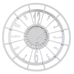 Orologio Master Grande, Acciaio e Bianco Marmo - Arti e Mestieri