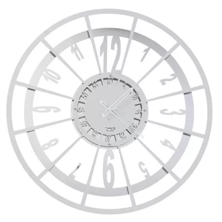 Orologio Master Grande, Acciaio e Bianco Marmo - Arti e Mestieri