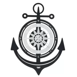 Orologio Time Boat, Nero e Bianco Marmo - Arti e Mestieri