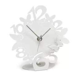 Orologio Sciame Farfalle, Bianco Appoggio Argento - Arti e Mestieri