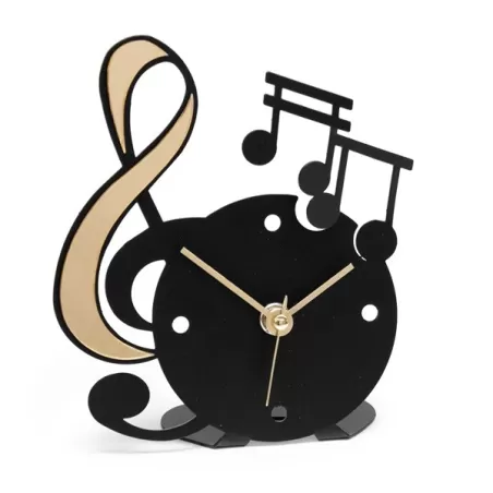 Orologio Musica, Nero Appoggio Oro - Arti e Mestieri