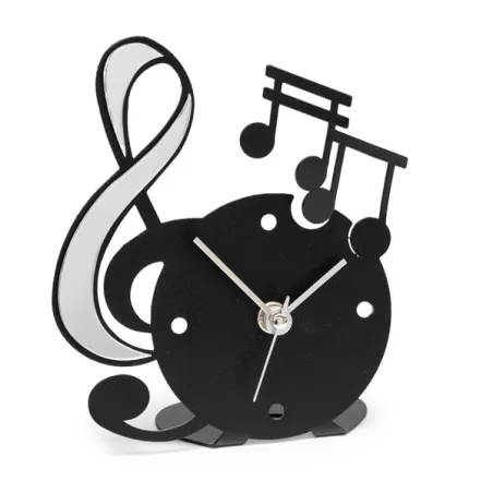 Orologio Musica, Nero Appoggio Argento - Arti e Mestieri