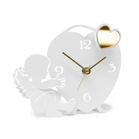 Orologio Angioletto Appoggio, Bianco e Oro - Arti e Mestieri