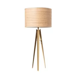 Lampada Compass Tavolo, Oro Trasparente Paralume Rafia - Arti e Mestieri