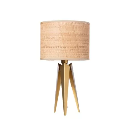 Abat-Jour Compass, Oro Trasparente Paralume Rafia - Arti e Mestieri